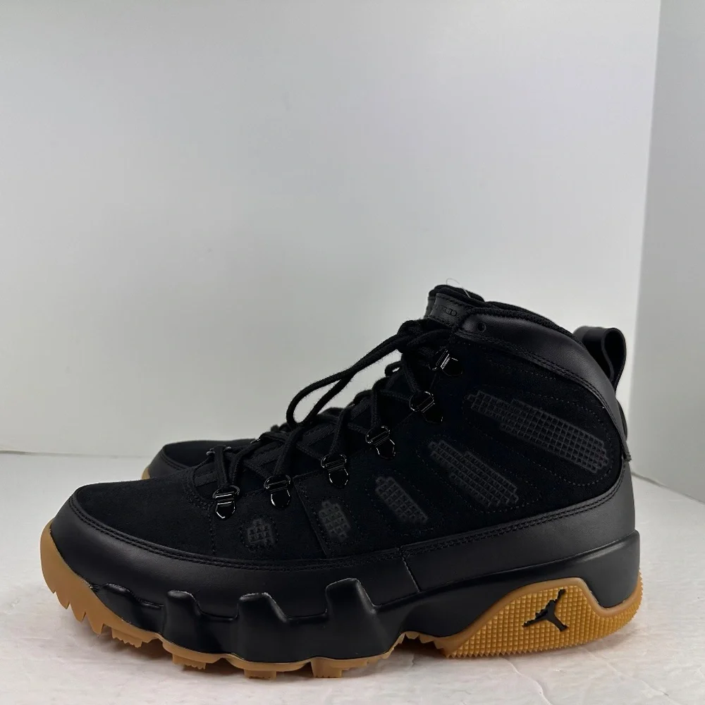Nike Air Jordan 9 Retro Boots Shoes - Black/ Gum Light Brown (AR4491-025) New - Picture 9 of 13